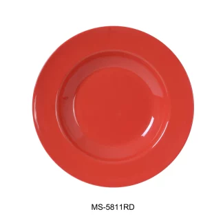 Yanco MS-5811RD Mile Stone Pasta Bowl, 16 Oz Capacity, 1.5" Height, 11" Diameter, Melamine, Orange Red Color, Pack of 24