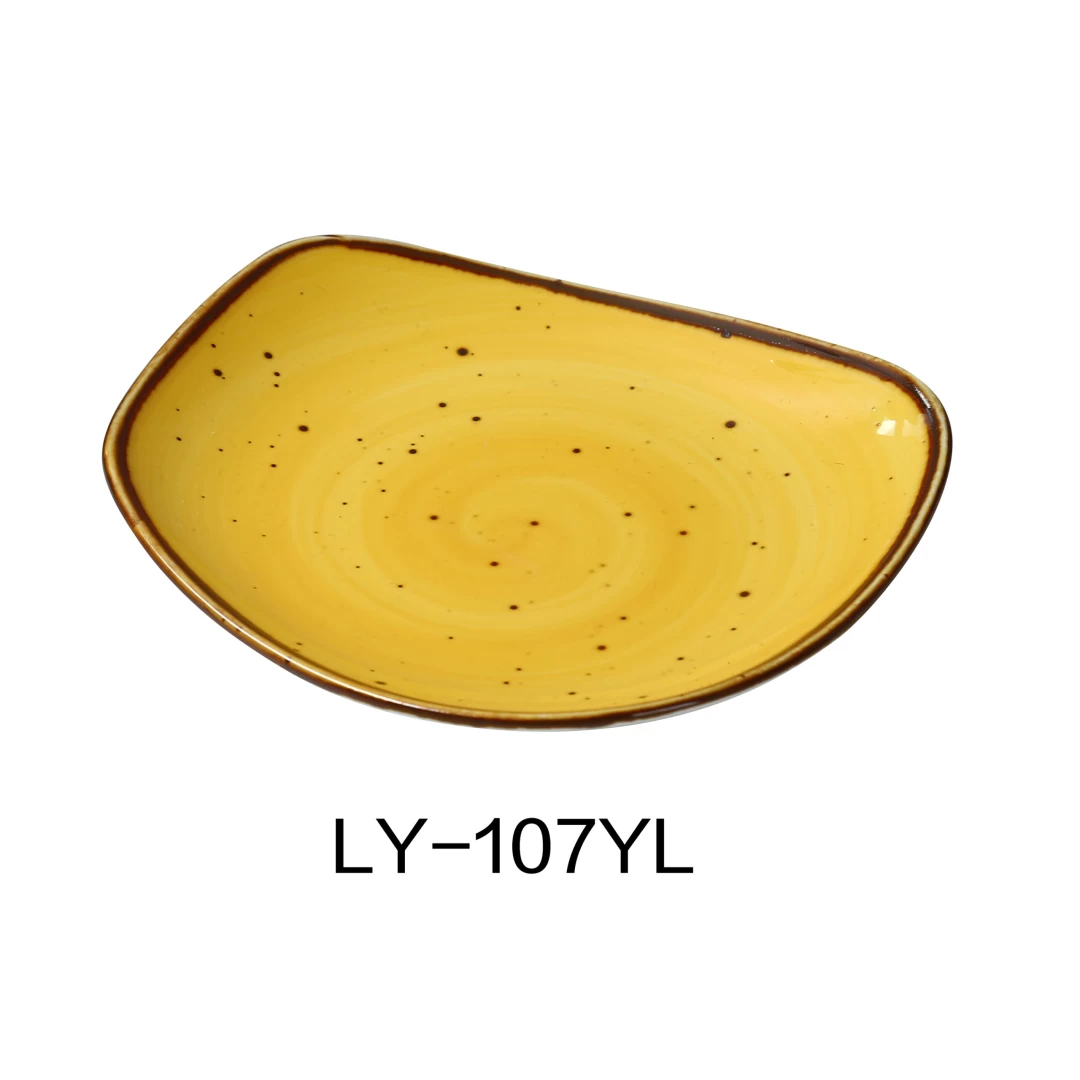 Yanco LY-107YL 7.25" Plate, Reactive Glaze, Yellow Color, Pack of 36