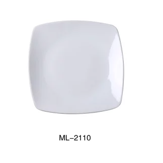 Yanco ML-2110 Mainland 10 1/2" X 1 1/4" Square Plate With Rounded Corner, Porcelain, Super White, Pack of 12