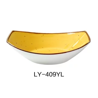 Yanco LY-409YL Lyon 9" Oval Bowl 20 Oz, Reactive Glaze, Yellow Color, Pack of 12