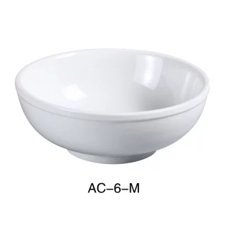 Yanco AC-6-M Abco 6" Salad Bowl, 18 Oz, Porcelain, Super White, Pack of 36
