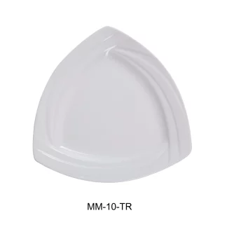 Yanco MM-10-TR Miami 10" Triangle Plate, Porcelain, Bone White, Pack of 12