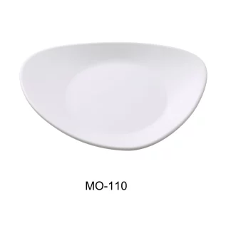 Yanco MO-110 Moderne 10.5" Triangle Plate, White, Melamine, Pack of 24