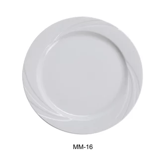 Yanco MM-16 Miami 10.5" Dinner Plate, Porcelain, Bone White Color, Pack of 12