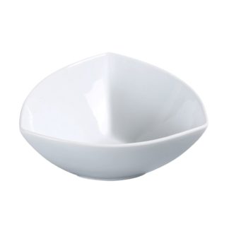 Yanco ML-505 5" Triangle Bowl, 10 Oz Capacity, Porcelain, Super White, Pack of 36