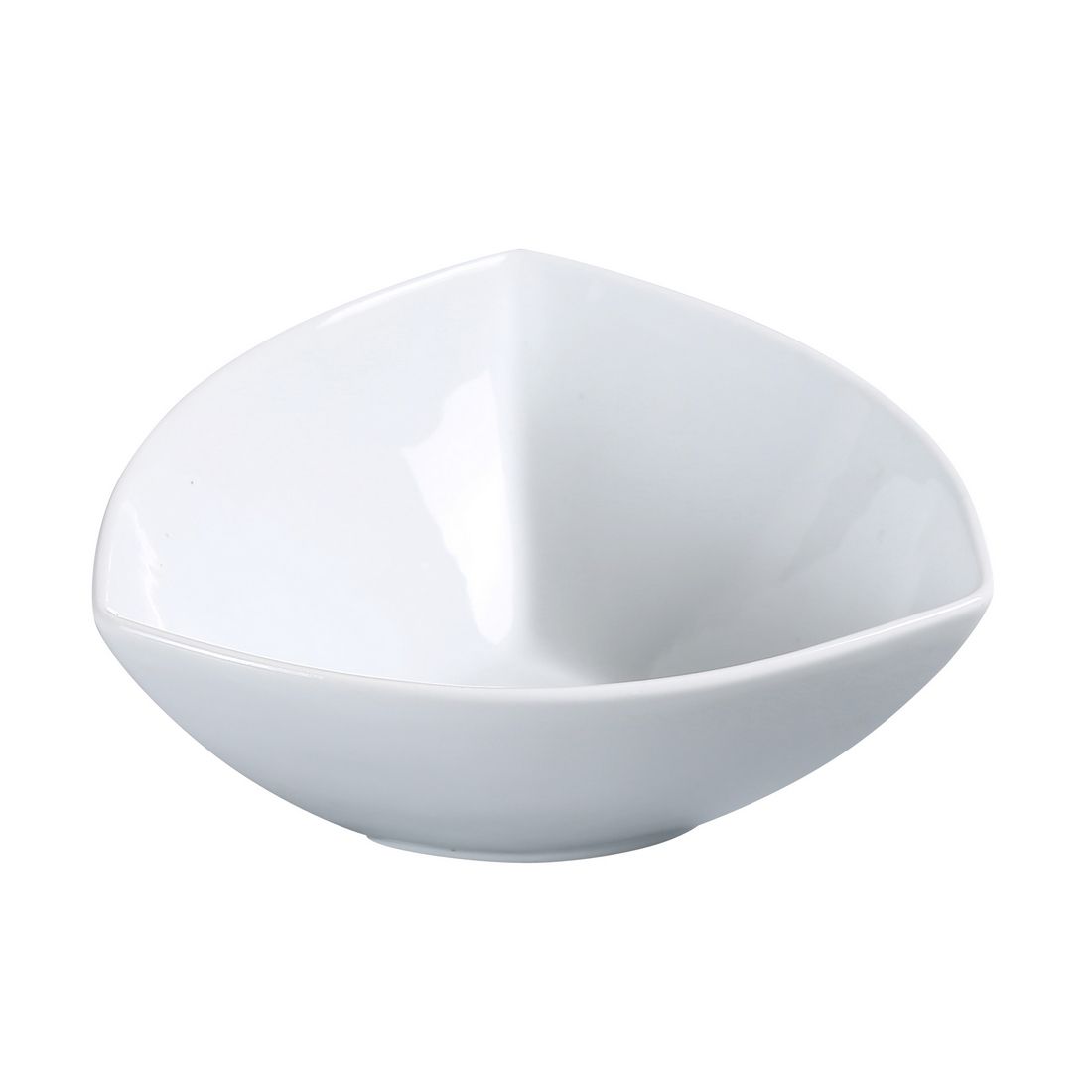 Yanco ML-505 5" Triangle Bowl, 10 Oz Capacity, Porcelain, Super White, Pack of 36