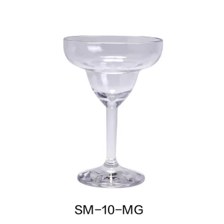Yanco SM-10-MG Stemware 10 Oz Margarita, 4.5" Diameter, 6.75" Height, Plastic, Clear Color, Pack of 24