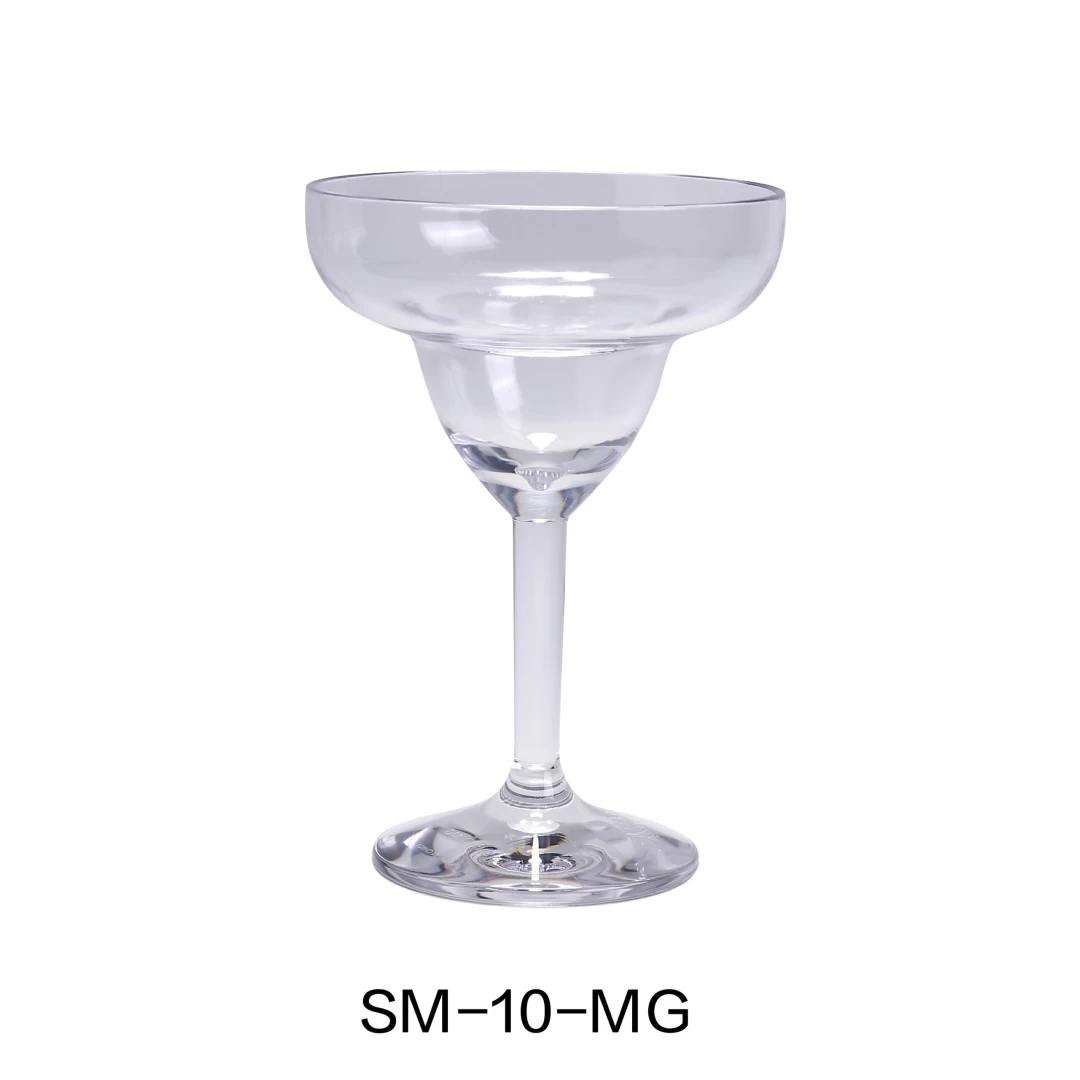 Yanco SM-10-MG Stemware 10 Oz Margarita, 4.5" Diameter, 6.75" Height, Plastic, Clear Color, Pack of 24