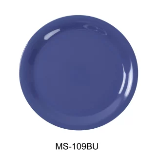 Yanco MS-109BU Mile Stone Narrow Rim Round Plate, 9" Diameter, Melamine, Bule Color, Pack of 24