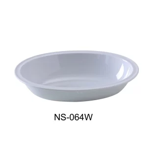 Yanco NS-064W Nessico Oval Bowl, 64 Oz Capacity, 11.75" Length, 8.25" Width, 2.75" Height, Melamine, White Color, Pack of 24
