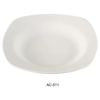 Yanco AC-511 Abco 11.5" Square Pasta Bowl, 26 Oz Capacity, Porcelain, Super White, Pack of 12