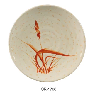 Yanco OR-1708 Orchis Round Plate, 8.25" Diameter, Melamine, Gold Color, Pack of 24