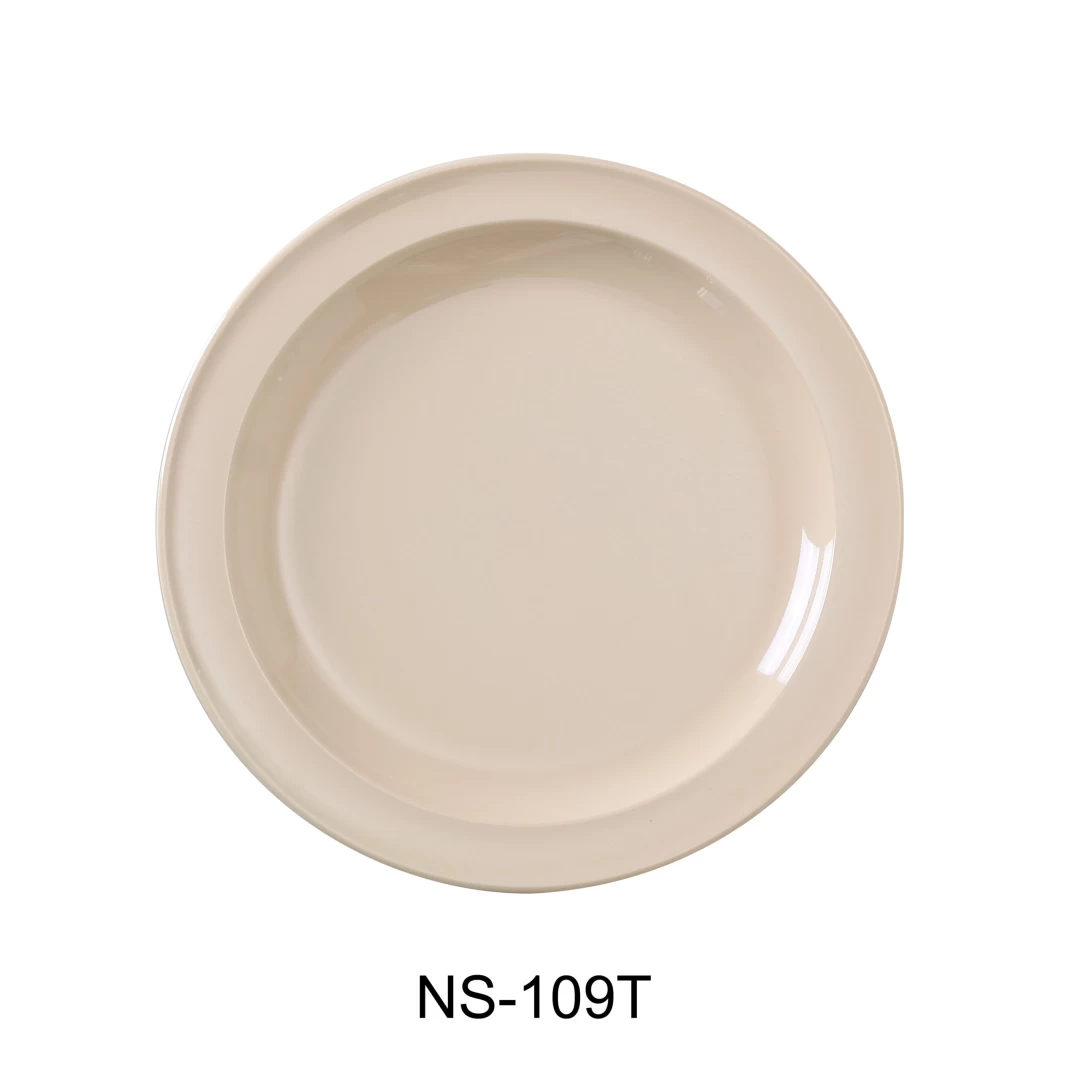 Yanco NS-109T Nessico Round Dinner Plate, 9" Diameter, Melamine, Tan Color, Pack of 24
