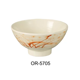 Yanco OR-5705 Orchis Rice Bowl, 10 Oz Capacity, 2.5" Height, 4.75" Diameter, Melamine, Gold Color, Pack of 60