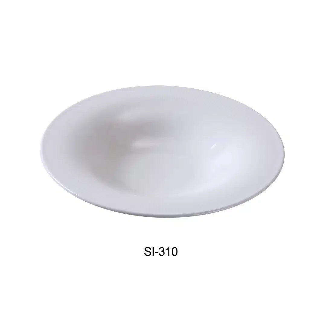 Yanco SI-310 Siena Collection 10.5" Pasta/Salad Bowl, 12 Oz, 1.75 Height, Bone White, Porcelain (Pack of 12)