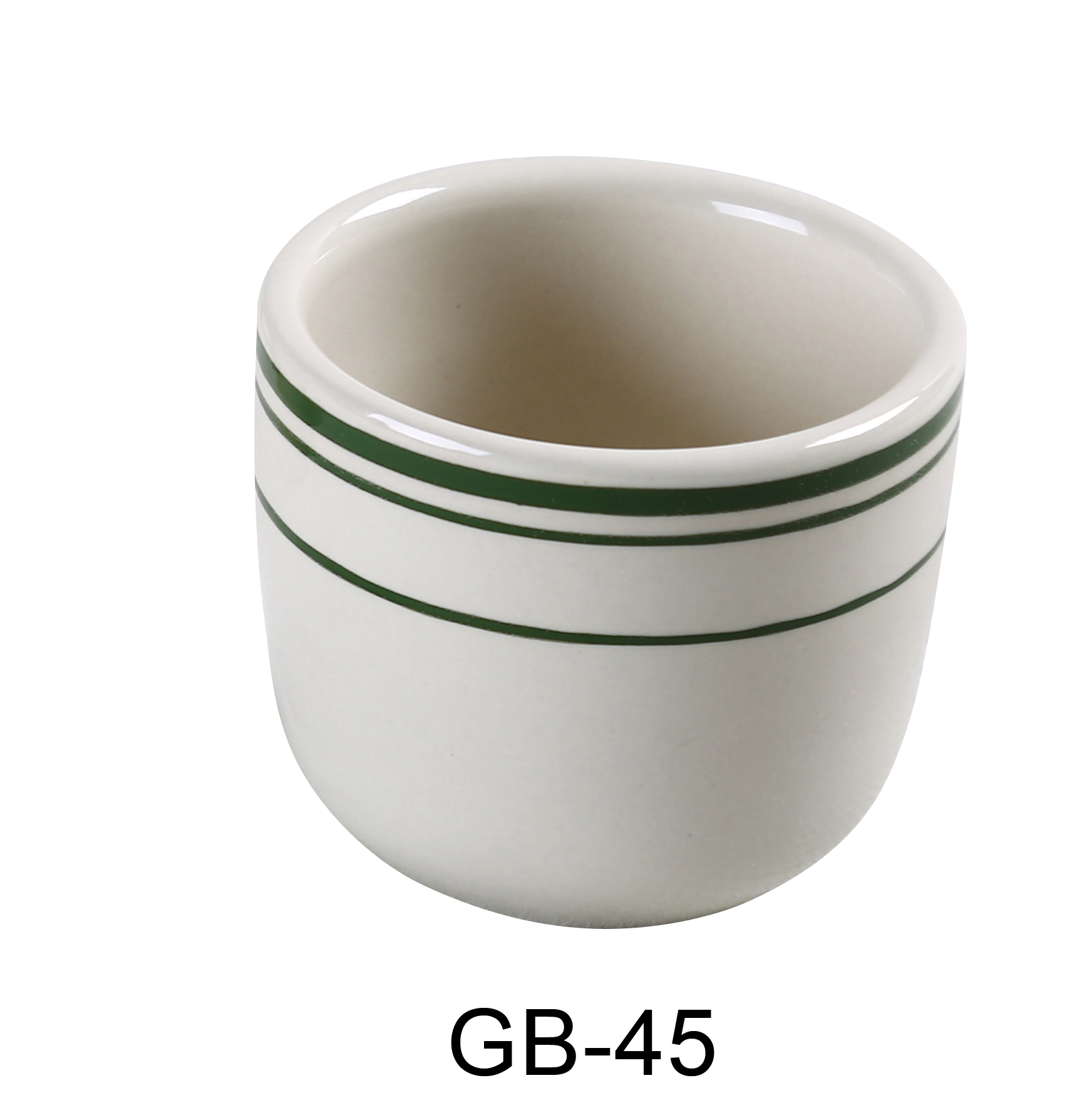 Yanco GB-45 Green Band Chinese Tea Cup, 4.5 Oz Capacity, 2.75" Diameter, 2.25" Height, China, American White Color, Pack of 36
