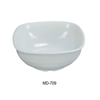 Yanco MD-709 Milando 9" Square Bowl, 60 Oz Capacity, 3.75" Height, Melamine, White Color, Pack of 24