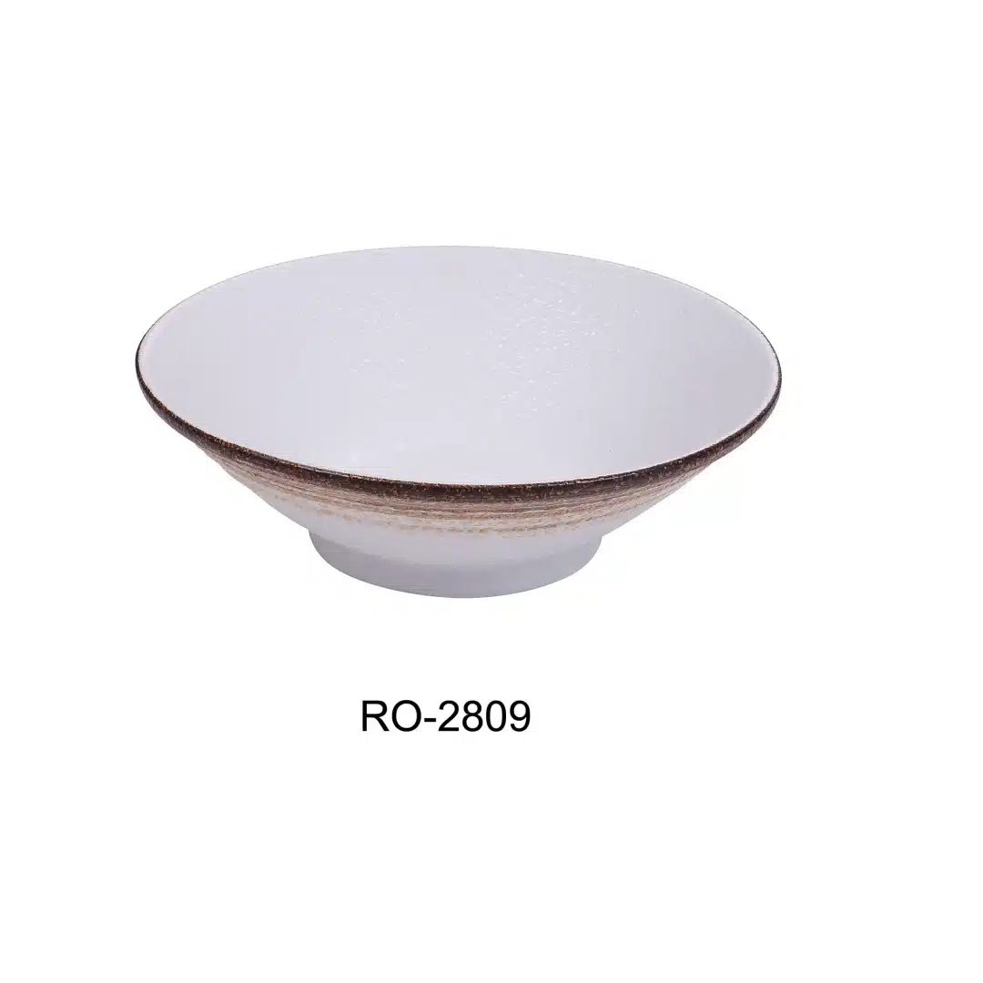 Yanco RO-2809 Rockeye-2 9" X 2 3/4" Ramen Bowl 27 Oz, Porcelain, Two-Tone, Pack of 12