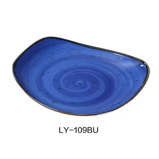 Yanco LY-109BU Lyon 8.75" Plate, 8" Width, Reactive Glaze, Blue Color, Pack of 24
