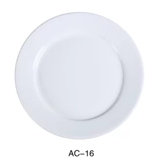 Yanco AC-16 Abco Dinner Plate, 10.5" Diameter, Porcelain, Super White, Pack of 12