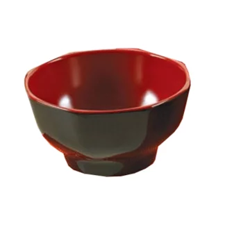 Yanco CR-3006 Black And Red Two-Tone Bowl, 10 Oz Capacity, 2.25" Height, 4.5" Diameter, Melamine, Black/Red Color, Pack of 48