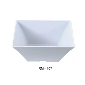 Yanco RM-4107 Rome 7.5" Square Bowl, 48 Oz Capacity, 3.5" Height, Melamine, White Color, Pack of 24