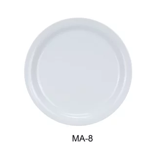 Yanco MA-8 Mayor 9" Narrow Rim Dinner Plate, Porcelain, Super White, Pack of 24