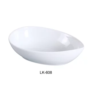 Yanco LK-605 Waterdrop Shape Bowl, 4-Ounce, 5.5" Length, Porcelain, Bone White, Pack of 36