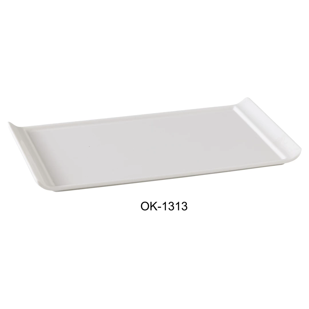 Yanco OK-114 Osaka-1 Plate, Sauare, 14.5" Width, 14.5" Length, Melamine, White Color, Pack of 6