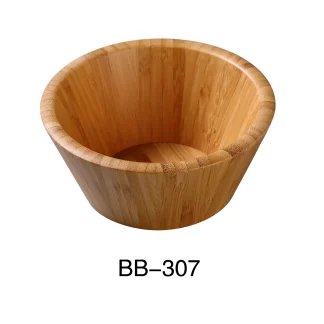Yanco BB-307 7 1/2" X 3 1/2" Salad Bowl 45 Oz, Bamboo, Pack of 12