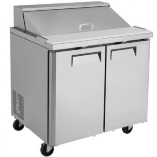 Coldline SP36 36" Refrigerated Sandwich Prep Table with Cutting Board and Food Pans