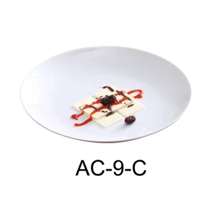 Yanco AC-9-C Abco 9" Coupe Plate, Porcelain, Super White, Pack of 24