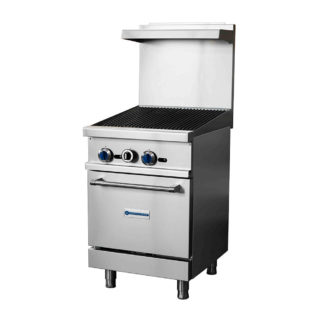 Standard Range SR-R24-24CB 24" Natural Gas Commercial Range with 24" Charbroiler, 1 Oven - 93,000 BTU