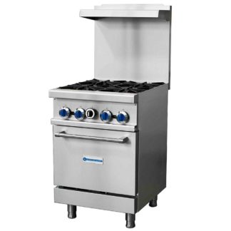 Standard Range SR-R24-LP 24" Natural Gas Commercial Range with 4 Burner, 1 Oven - 153,000 BTU