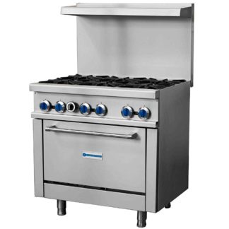 Standard Range SR-R36 36" Natural Gas Commercial Range with 6 Burner, 1 Oven - 213,000 BTU