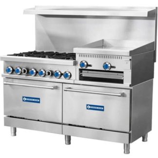 Standard Range SR-R60-24RG-LP 60" Liquid Propane Range with 6 Burners, 24" Raised Griddle and 2 Oven-306,000 BTU