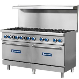 Standard Range SR-R60 60" Natural Gas Commercial Range with 10 Burner, 2 Oven - 366,000 BTU