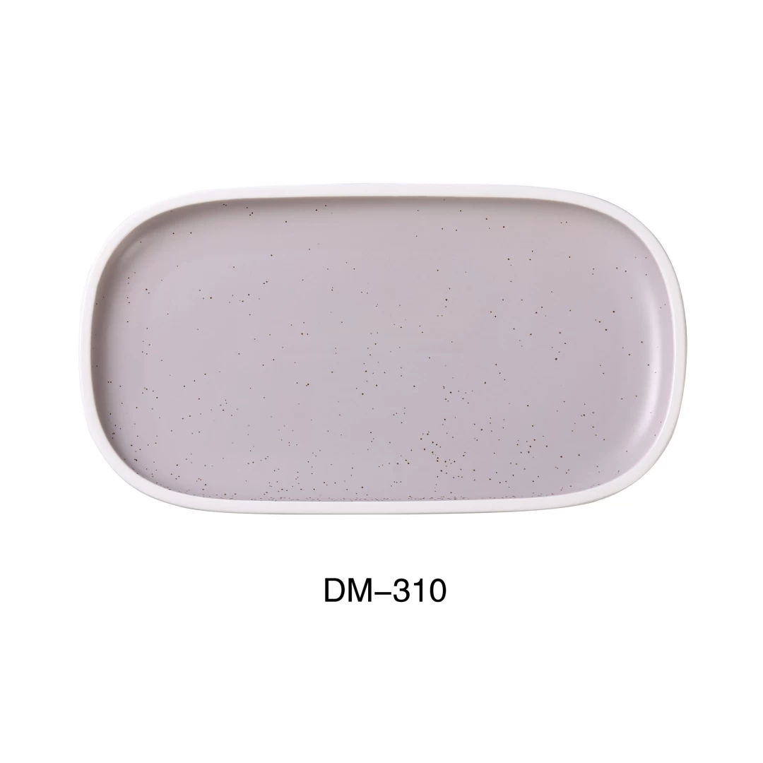 Yanco DM-310 Denmark 10" X 5 1/2" X 7/8"Rectangular Plate With Upright Rim, Porcelain, Matte Glaze, Pack of 24