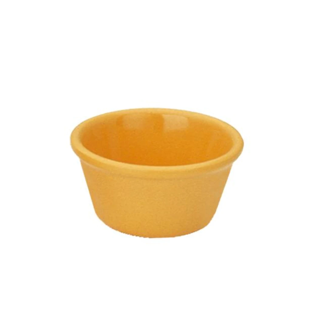 Yanco NC-538YL Mile Stone Smooth Ramekin, 4 Oz Capacity, 2.5" Height, 3.25" Diameter, Melamine, Yellow Color, Pack of 72