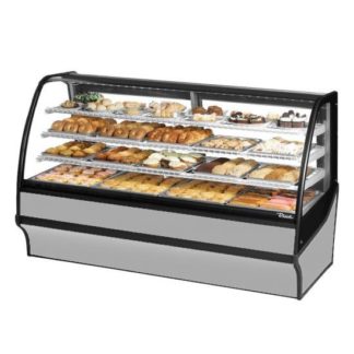 True TDM-DC-77-GE/GE-S-W 77 1/4" Full Service Dry Bakery Case w/ Curved Glass - (4) Levels, 115v