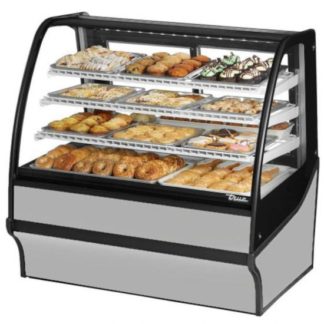 True TDM-R-48-GE/GE-S-W 48 1/4" Full Service Bakery Case w/ Curved Glass - (4) Levels, 115v