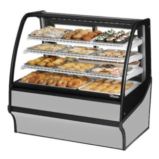 True TDM-DC-48-GE/GE-S-W 48 1/4" Full Service Dry Bakery Case w/ Curved Glass - (4) Levels, 115v