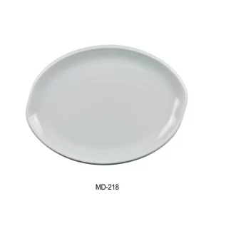 Yanco MD-218 Milando Oval Plate, 18" Length, 13" Width, Melamine, White Color, Pack of 12