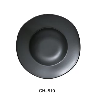 Yanco CH-510 Champs 10 3/4" X 1 3/4"H Pasta Plate 12 Oz, Porcelain, Matte Glaze, Pack of 12