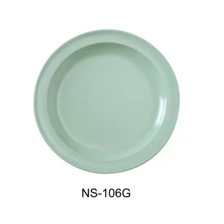 Yanco NS-106G Nessico Round Plate, 6.5" Diameter, Melamine, Green Color, Pack of 48