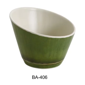 Yanco BA-406 Bamboo Style 6.5" Sheer Bowl, 32 Oz, Melamine, Pack of 24