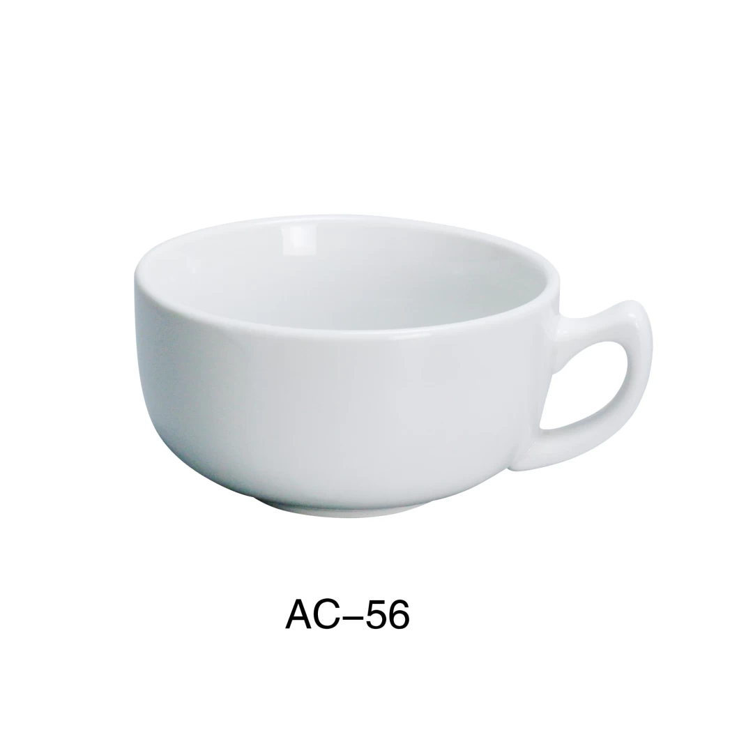 Yanco AC-56 Abco 14 Oz Cappuccino Cup, 4.625" Diameter, Porcelain, Super White Color, Pack of 36