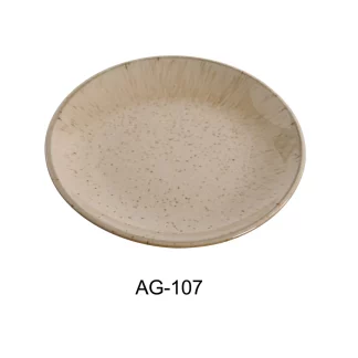 Yanco AG-107 7" X 3/4" Coupe Shape Round Plate , Porcelain, Pack of 36