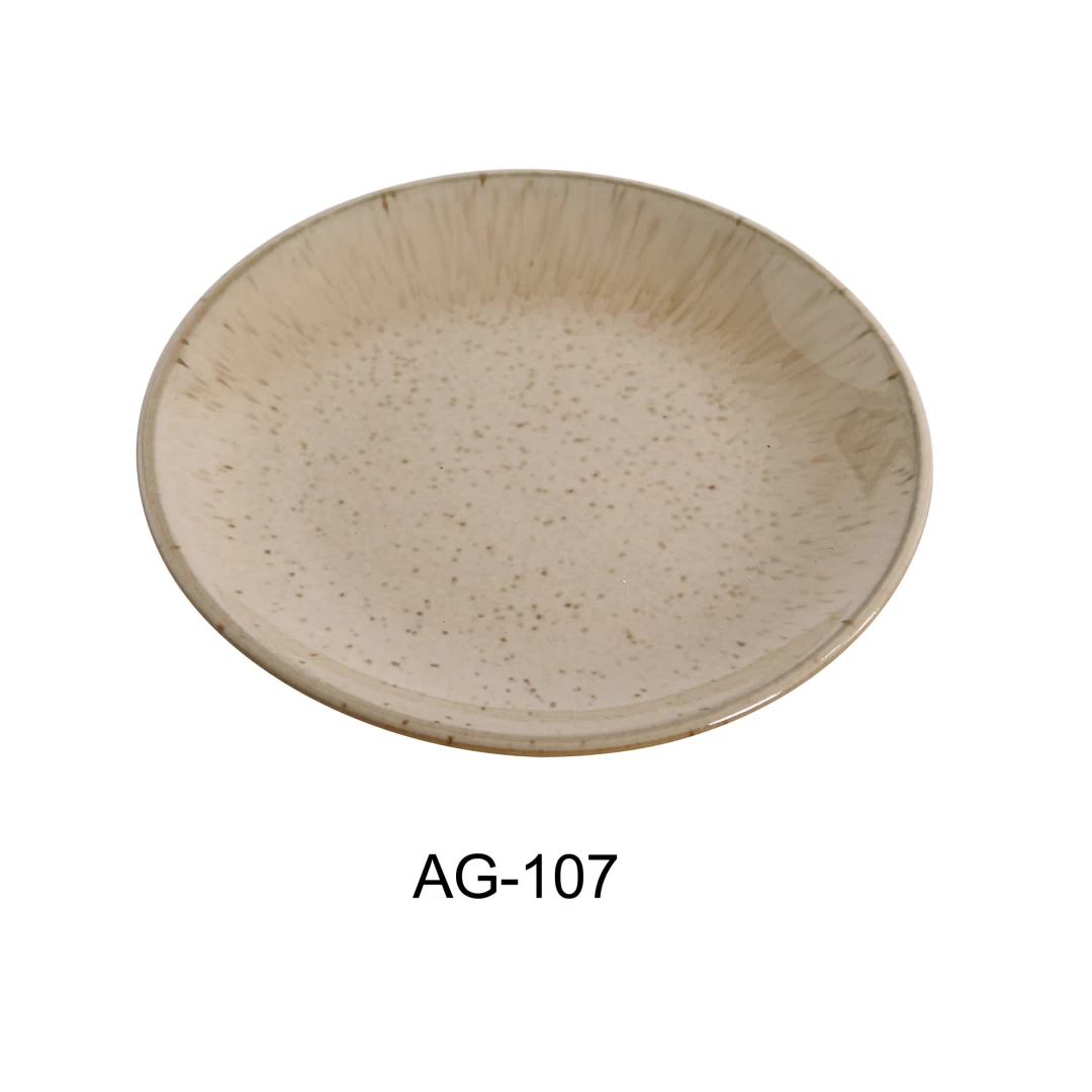 Yanco AG-107 7" X 3/4" Coupe Shape Round Plate , Porcelain, Pack of 36