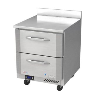 Victory Refrigeration VWFD27HC-2 27'' 2 Drawer Counter Height Worktop Freezer with Front Breathing Compressor - 5.8 cu. ft.